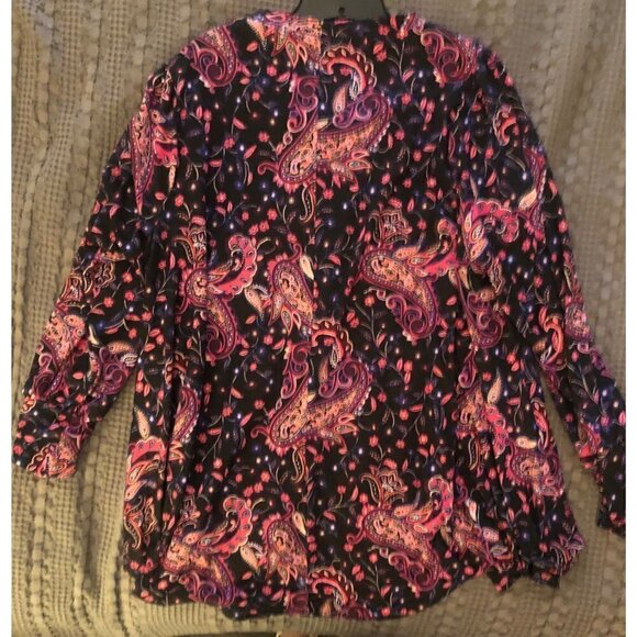 NWOT Lane Bryant Blouse Swing Top with Colorful Paisleys Flowers Size 18/20 - Picture 1 of 9